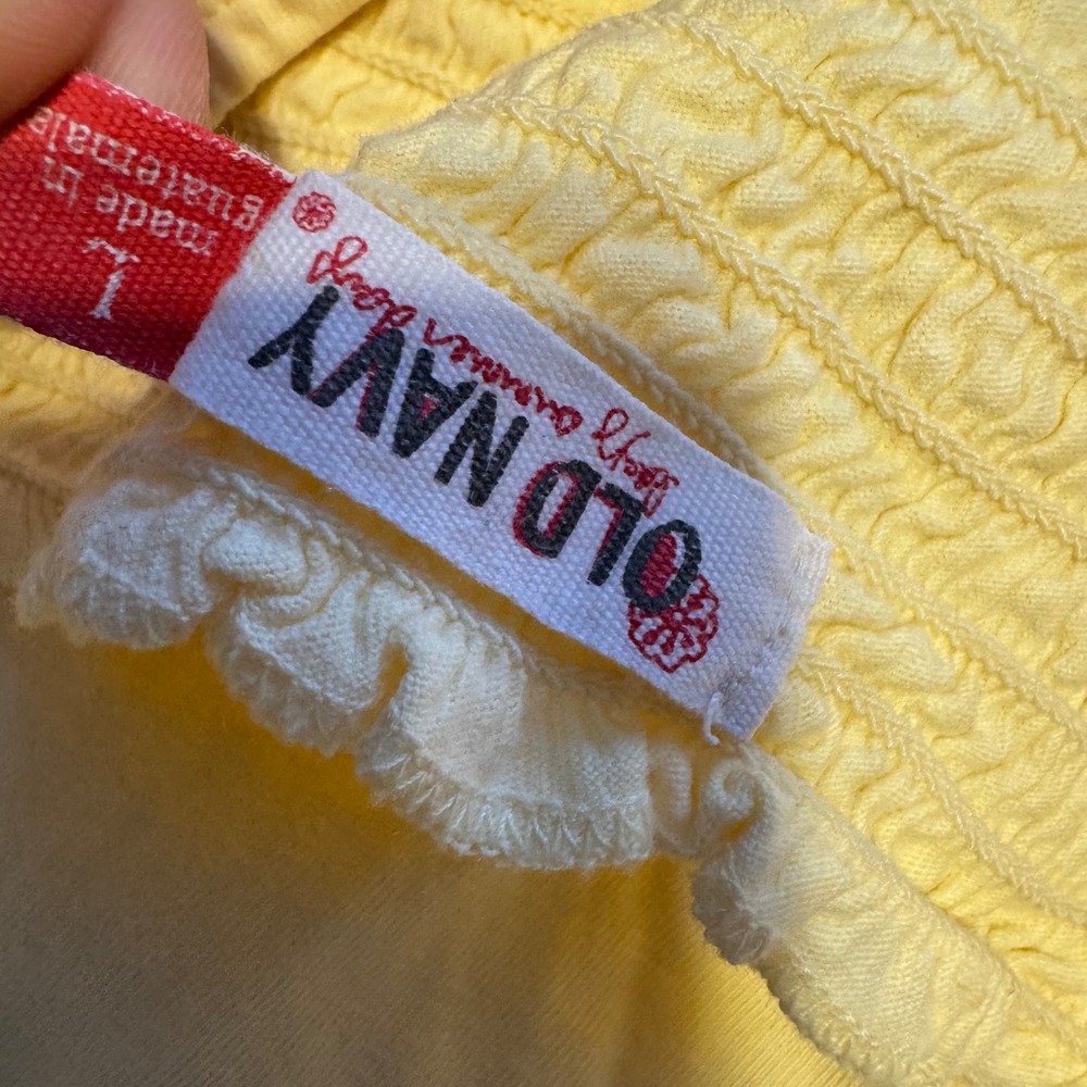 Y2K Boho Girls Large Yellow Eyelet Halter Babydoll Top Old Navy Summer coquette - Picture 2 of 6